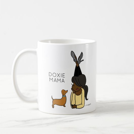 Personalisierte Dackel Mama-Kaffee-Tasse Kaffeetasse (Links)