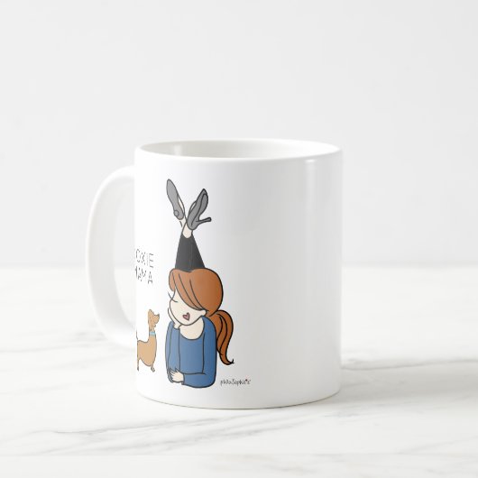 Personalisierte Dackel Mama-Kaffee-Tasse Kaffeetasse (Vorderseite Links)