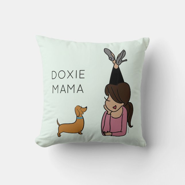 Personalisierte Dackel Mama Throw Kissen (Vorderseite)