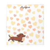 Personalisierte Dackel mit Cartoon Notizblock (Vorderseite)