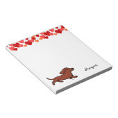 Personalisierte Dackel mit Cartoon Notizblock (angewinkelt)