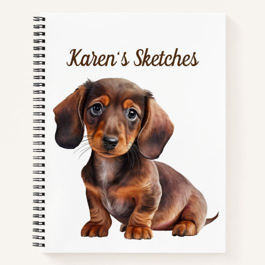 Personalisierte Dackel Puppy Sketch Notizblock (Vorderseite)