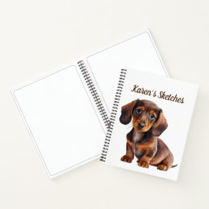 Personalisierte Dackel Puppy Sketch Notizblock