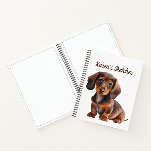 Personalisierte Dackel Puppy Sketch Notizblock (Innenseite)