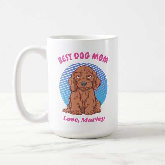 Personalisierte Dackel Welpen Hund Mama Individuel Kaffeetasse (Links)