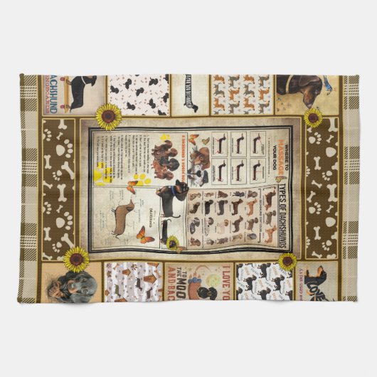 Personalisierte Dackel Wissen Schönes Geschenk Geschirrtuch (Horizontal)