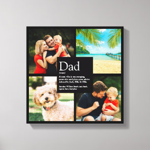 Personalisierte Dad-Definition Moderne 4-Foto-Coll Leinwanddruck