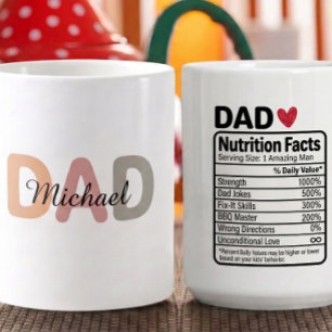 Personalisierte Dad-Ernährungsfakten Name & Eigens Kaffeetasse