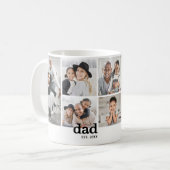 Personalisierte Dad Established Foto-Collage Kaffeetasse (Vorderseite Links)