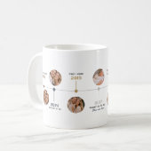 Personalisierte Dad-Timeline-Fotogeschichte Kaffeetasse (Vorderseite Links)