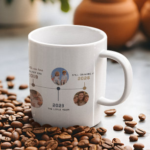 Personalisierte Dad-Timeline-Fotogeschichte Kaffeetasse