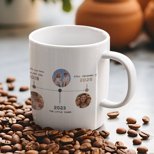 Personalisierte Dad-Timeline-Fotogeschichte Kaffeetasse