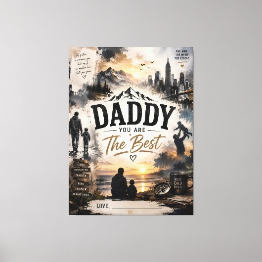 Personalisierte Daddy Du Bist Der Beste Leinwand (Vorderseite)