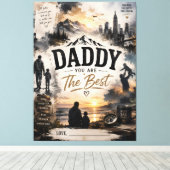 Personalisierte Daddy Du Bist Der Beste Leinwand (Insitu (Holzboden))