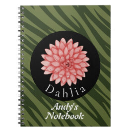 Personalisierte Dahlia Blume Natursammlung Notizblock