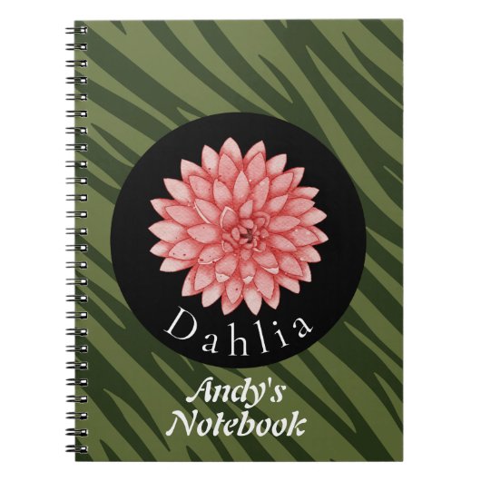 Personalisierte Dahlia Blume Natursammlung Notizblock (Vorderseite)
