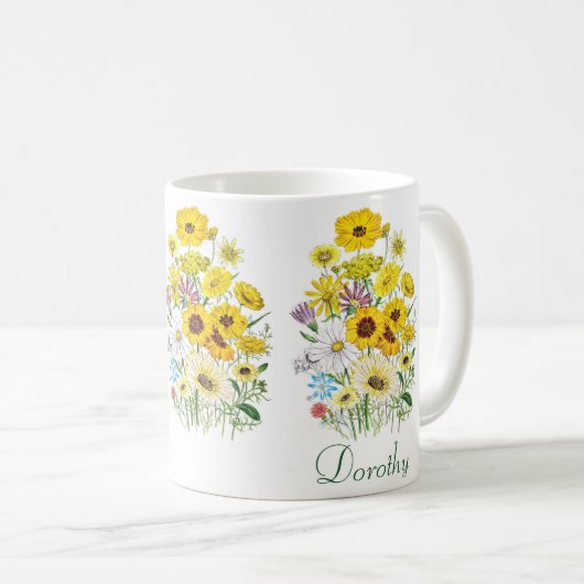 Personalisierte Daisies Kaffeetasse (VorderseiteRechts)