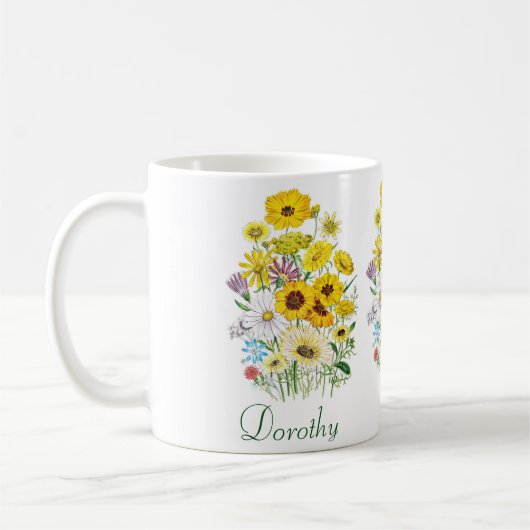 Personalisierte Daisies Kaffeetasse (Links)