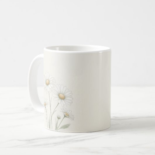 Personalisierte Daisy-Blume Kaffeetasse (Vorderseite Links)