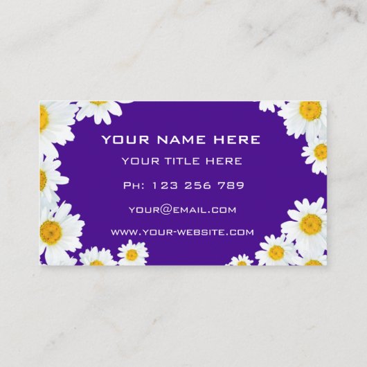Personalisierte Daisy Business Card - Ihre Farben Visitenkarte (Rückseite)