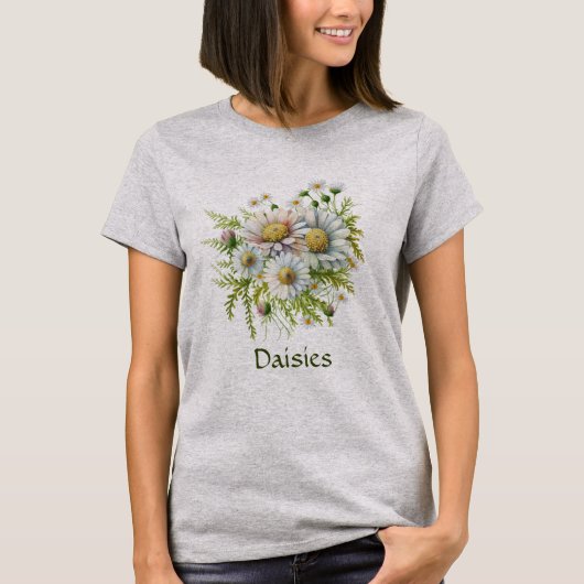 Personalisierte Daisy Floral Blume Gardener Gift T-Shirt (Vorderseite)