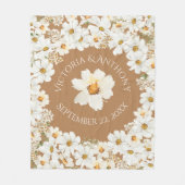 Personalisierte Daisy Floral Keepake Wedding Fleecedecke (Vorderseite)
