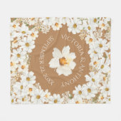 Personalisierte Daisy Floral Keepake Wedding Fleecedecke (Vorderseite (Horizontal))