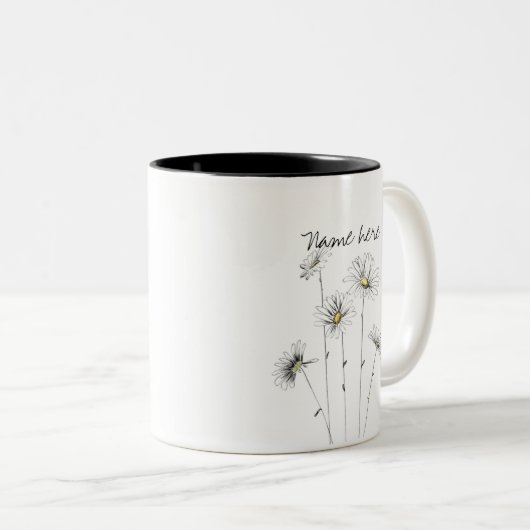 Personalisierte Daisy-Tasse Zweifarbige Tasse (VorderseiteRechts)
