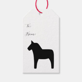 Personalisierte Dala Horse Black Gift Tags Geschenkanhänger