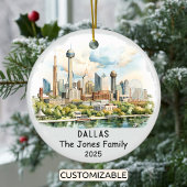 Personalisierte Dallas-Ornament, Texas Keramik Ornament