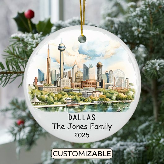 Personalisierte Dallas-Ornament, Texas Keramik Ornament