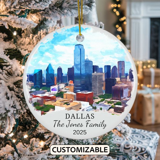 Personalisierte Dallas-Ornamente, Texas-Staat Keramik Ornament