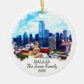 Personalisierte Dallas-Ornamente, Texas-Staat Keramik Ornament (Vorne)