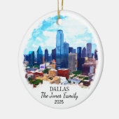 Personalisierte Dallas-Ornamente, Texas-Staat Keramik Ornament (Links)