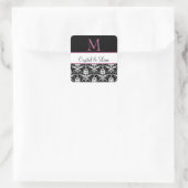 Personalisierte Damaskus-Hochzeitskleber Quadratischer Aufkleber (Tasche)
