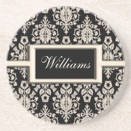 Personalisierte Damast-Untersetzer Sandstein Untersetzer (Vorne)