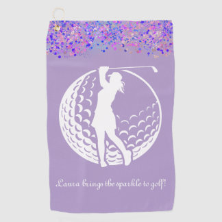 Personalisierte Damen Glitzer Golfhandtuch