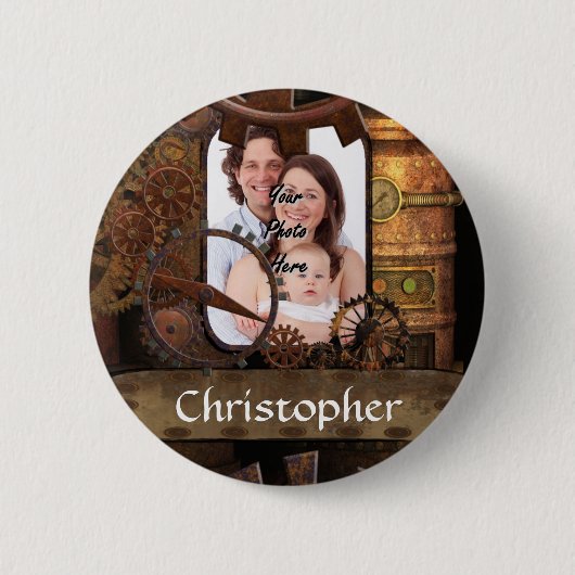 Personalisierte Dampfmaschine Button (Vorderseite)