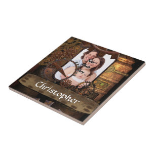 Personalisierte Dampfmaschine Fliese