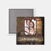 Personalisierte Dampfmaschine Magnet (Vorderseite/Rückseite)