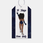 Personalisierte Dancer-Geschenk Tag Indigo A Geschenkanhänger (Rückseite)