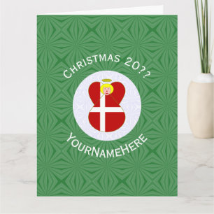 Personalisierte dänische Engel-Weihnachtsflagge  Karte