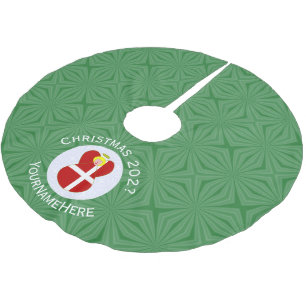 Personalisierte dänische Engel-Weihnachtsflagge  Polyester Weihnachtsbaumdecke