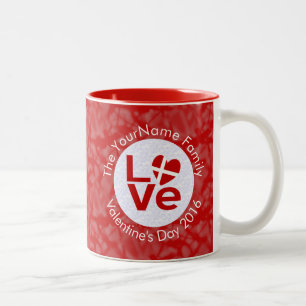 Personalisierte dänische rote LOVE-Flagge  Zweifarbige Tasse