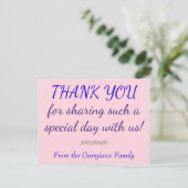 Personalisierte "DANK YOU" Postkarte (Stehend Vorderseite)