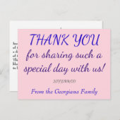 Personalisierte "DANK YOU" Postkarte (Vorne/Hinten)