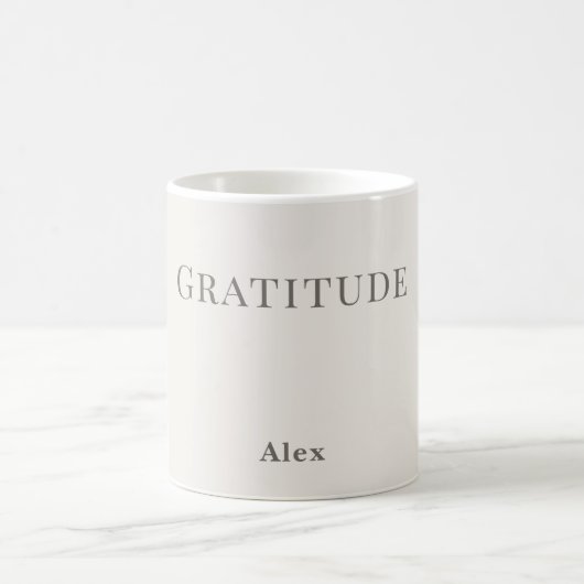 Personalisierte Dankbarkeit – Minimalistisches Typ Kaffeetasse (Mittel)