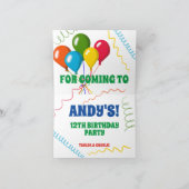 Personalisierte Danke zum Geburtstag (Innenseite)