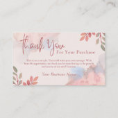 Personalisierte Dankeschön-Karte für den Kunden Visitenkarte (Vorderseite)