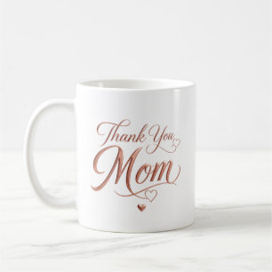 Personalisierte Dankeschön-Mom Rose-Gold-Typografi Kaffeetasse